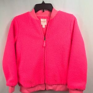 Girls Cat & Jack Sherpa bomber jacket sz L (10/12)
